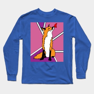 Sweet Retro Vintage Cartoon Fox Long Sleeve T-Shirt